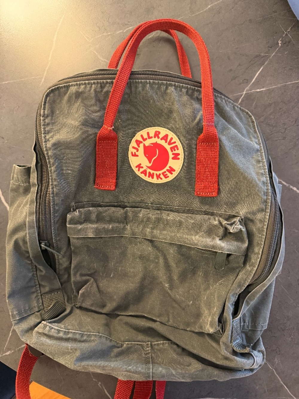 Fjällräven Kånken Backpack – Gray/Red